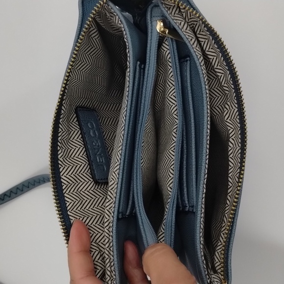 Jen & Co crossbody purse bag blue gold hardware multi pockets Jen&Co adjustable - Picture 8 of 12